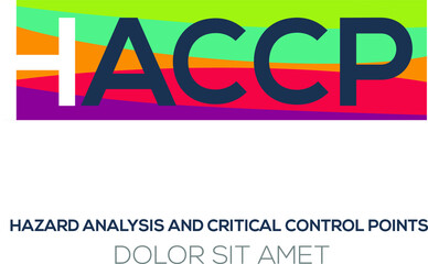Creative colorful logo , haccp mean (hazard analysis and critical control points) .