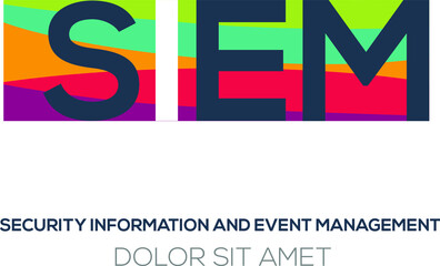 Creative colorful logo , siem mean (security information and event management) .