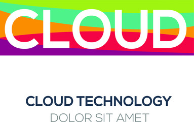 Fototapeta premium Creative colorful logo , cloud mean (cloud technology) .