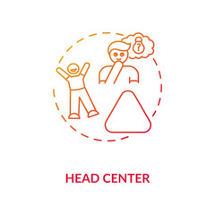 Obraz premium Head center red gradient concept icon. Individual motivation. Personal motivation. Chakra in body system. Human design idea thin line illustration. Vector isolated outline RGB color drawing