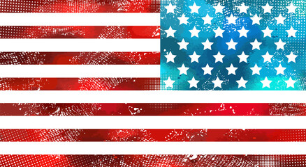 Grunge American flag background. Independence Day of America. Vector illustration