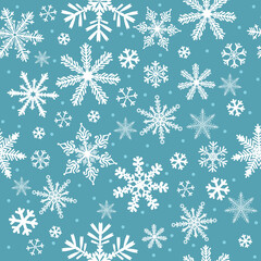 Fototapeta na wymiar Snowflake's seamless background. Vector illustration