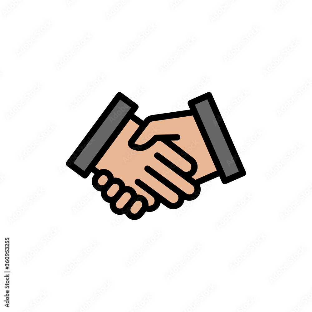 Poster handshake colored icon. simple color element illustration. handshake concept outline symbol design f