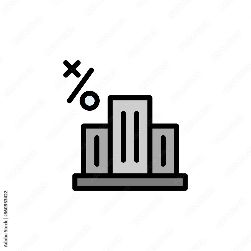 Poster office building colored icon. simple color element illustration. office building concept outline sym