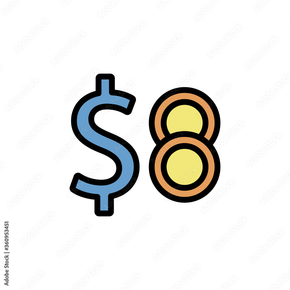 Aufkleber money colored icon. simple color element illustration. money concept outline symbol design from busi