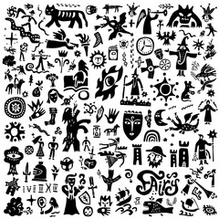 fairy tale , history - doodles , silhouettes ,sign and symbols