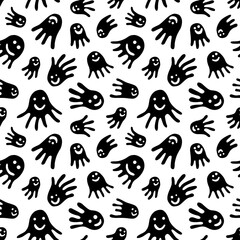 ghosts characters seamless background , vector design element