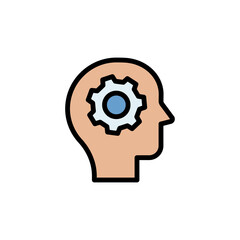 Processing, brain, gear colored icon. Simple color element illustration. Processing, brain, gear concept outline symbol design from Business strategy set. Can be used for web and mobile