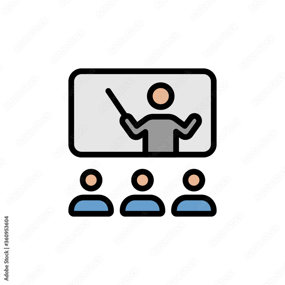 Poster presentation colored icon. simple color element illustration. presentation concept outline symbol de