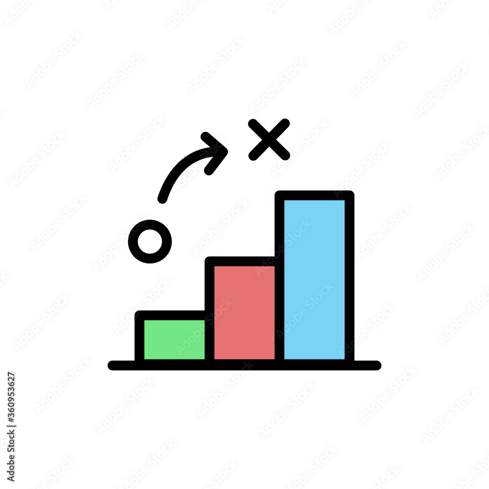 Poster Bar graph colored icon. Simple color element illustration. Bar graph concept outline symbol design from Business strategy set. Can be used for web and mobile