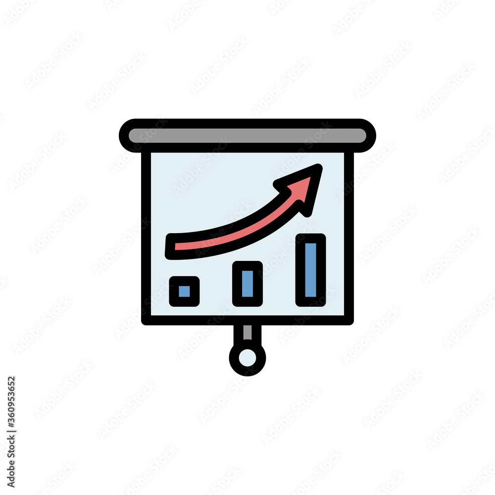 Poster Graph colored icon. Simple color element illustration. Graph concept outline symbol design from Business strategy set. Can be used for web and mobile