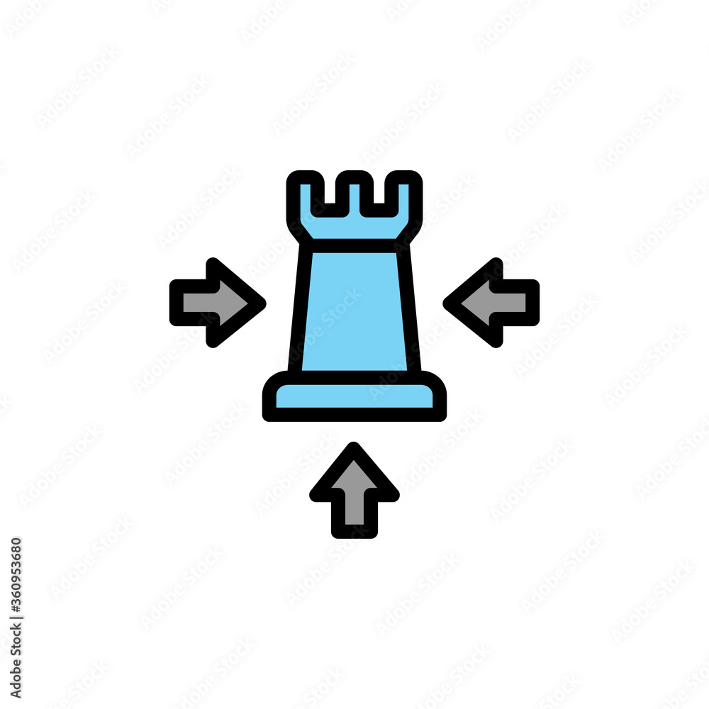 Poster chess colored icon. simple color element illustration. chess concept outline symbol design from busi