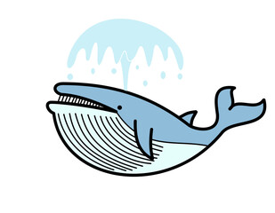 クジラ潮吹き(青)