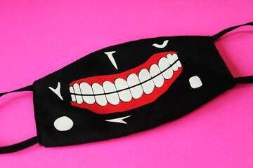 funny medical mask with smile