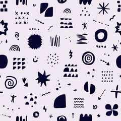 abstract symbols and signs - vector seamless background