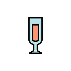 Milkshake glass colored icon. Simple color element illustration. Milkshake glass concept outline symbol design from Bar set. Can be used for web and mobile