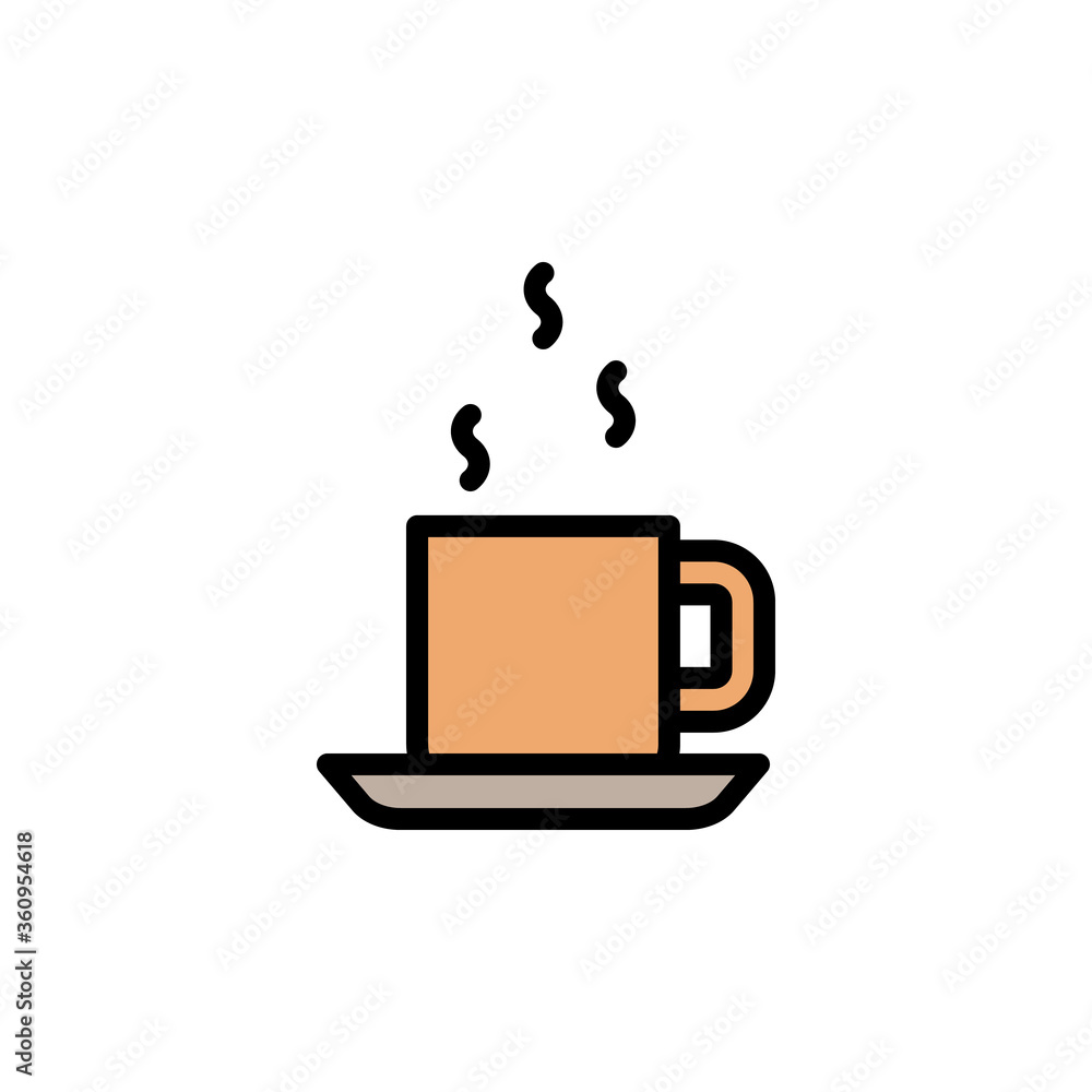 Poster coffee, cup colored icon. simple color element illustration. coffee, cup concept outline symbol desi