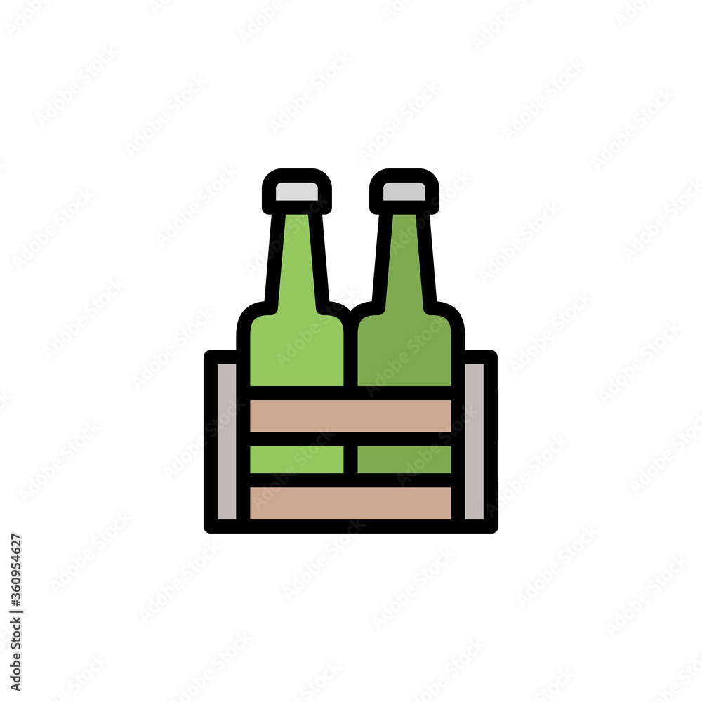 Aufkleber beer. beer box colored icon. simple color element illustration. beer. beer box concept outline symbo