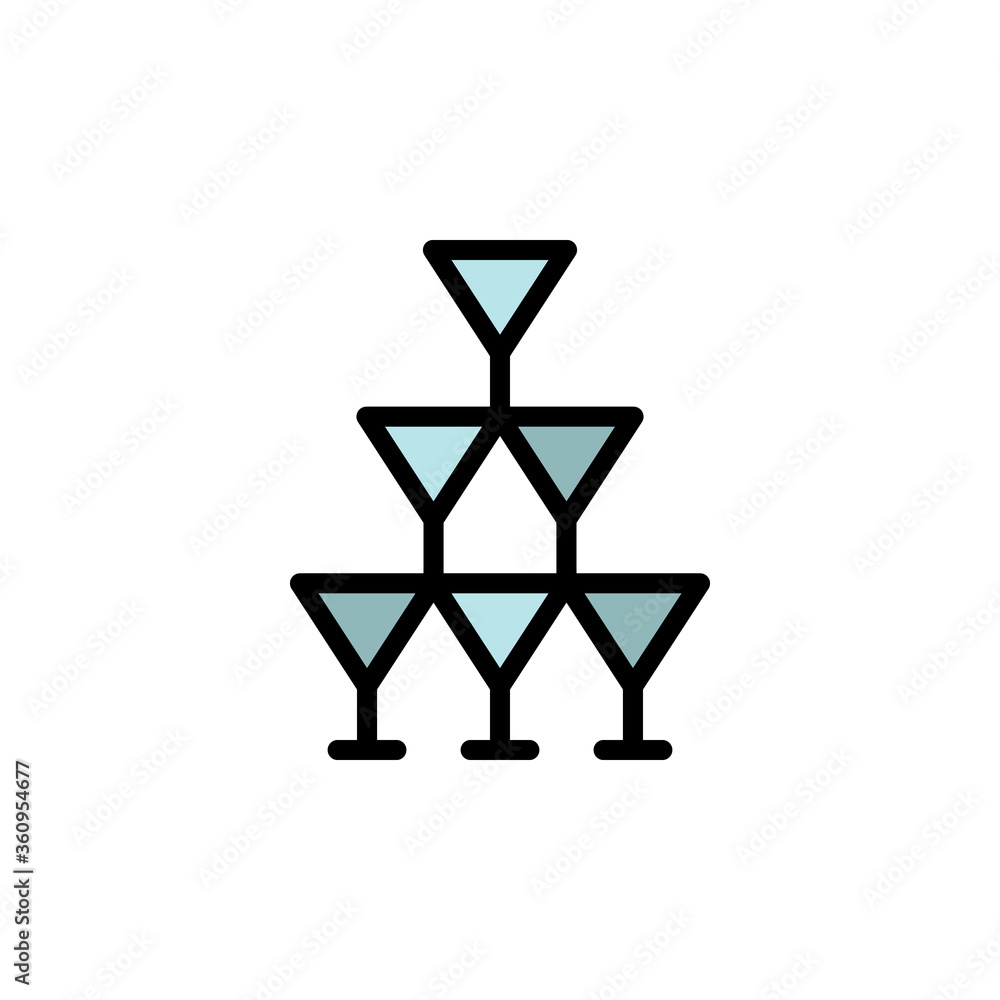 Aufkleber tequila glasses colored icon. simple color element illustration. tequila glasses concept outline sym