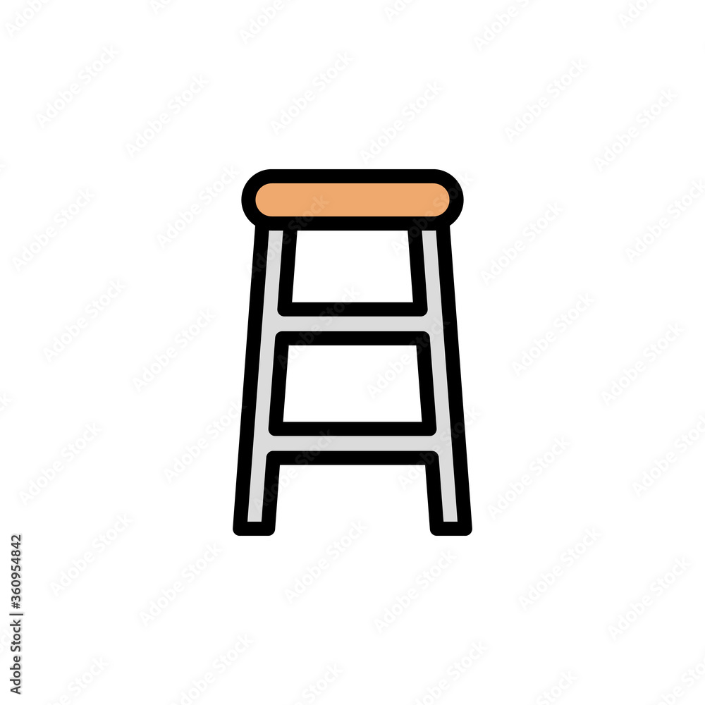 Aufkleber bar chair colored icon. simple color element illustration. bar chair concept outline symbol design f