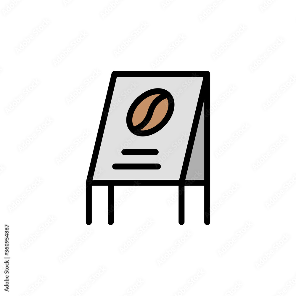 Poster board, sign, bar colored icon. simple color element illustration. board, sign, bar concept outline s