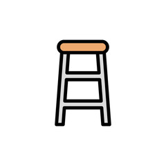 Bar chair colored icon. Simple color element illustration. Bar chair concept outline symbol design from Bar set. Can be used for web and mobile