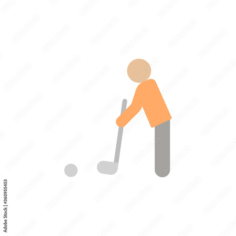 Poster player colored icon. simple colored element illustration. player concept symbol design from golf set