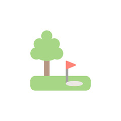 Golf field, tree colored icon. Simple colored element illustration. Golf field, tree concept symbol design from golf set. Can be used for web and mobile