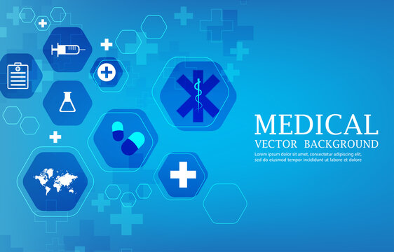 vector medical blue wallpaper template design