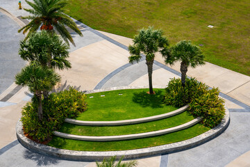 Aerial photo garden landscape in a park