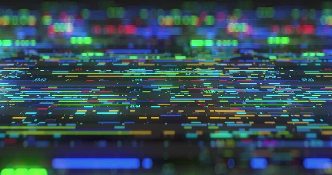 Information processing. Abstract computer code background animation. 4K Loop.
