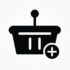 Basket add shooping icon vector illustration
