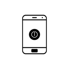 vector illustration of power icon on smartphone