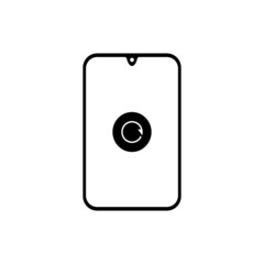 vector illustration of restart icon on smartphone