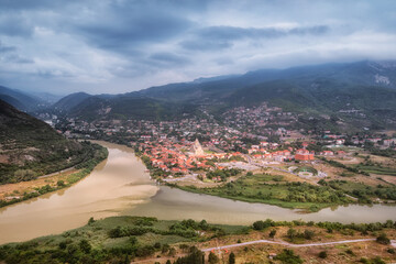 view of the city from the hill in georgia