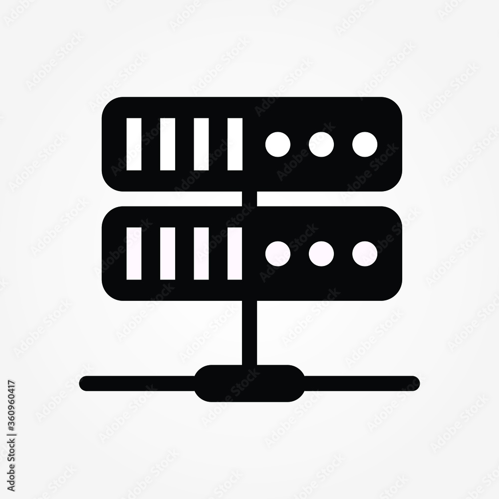 Poster database information technology icon outline. server icon vector.