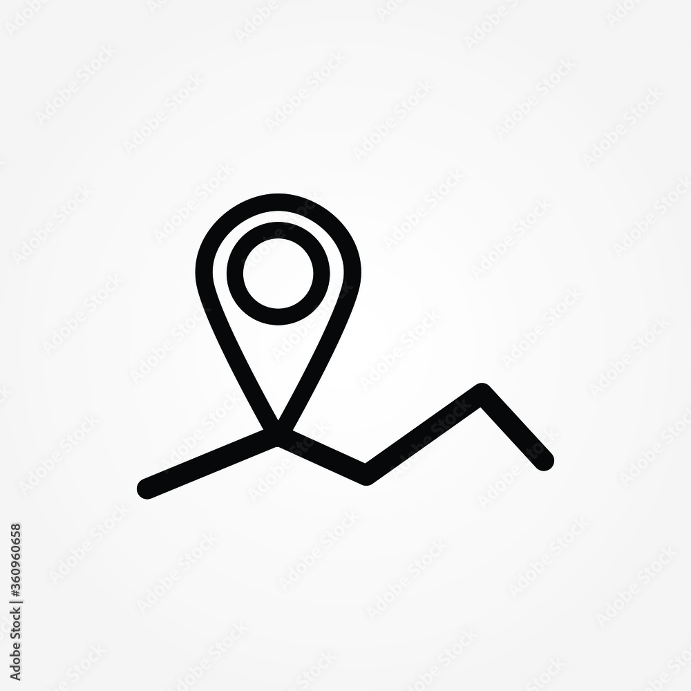 Poster line location,map icon in flat style. location,map symbol for your web site design, logo, app, ui ve