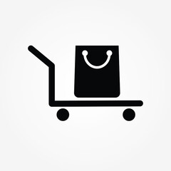 Shopping cart icon vector. Shopping cart icon in trendy design style.