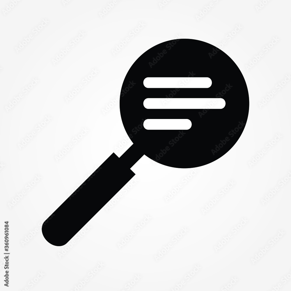 Poster text search icon. document search icon vector