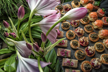 bouquet of flowers with food