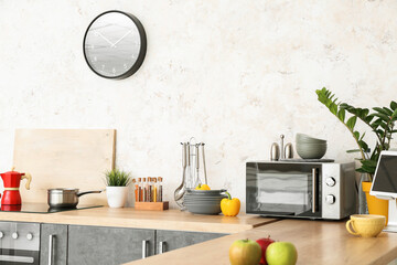 Set of utensils on kitchen counter