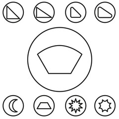 Basic shape set outline vector illustration in the circle
