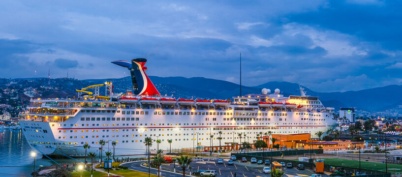 Carnival Imagination in Ensenada at Dusk