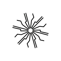 Vintage sunburst, explosion doodles isolated on white background EPS Vector Abstract