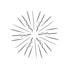 Obraz premium Vintage sunburst, explosion doodles isolated on white background EPS Vector Abstract