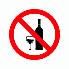 no drink wine icon vector sign symbol