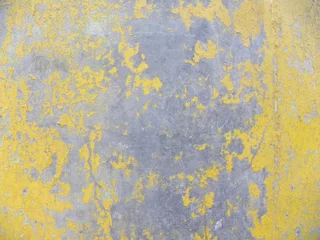 Papier Peint photo Vieux mur texturé sale Yellow and gray weathered concrete textured background