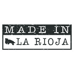 Fototapeta premium Made In La Rioja Spain. Stamp Rectangle Map. Logo Icon Symbol. Design Certificated Vector.