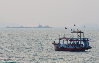 Fishing and tourist boat in the sea, at area Gulf of Thailand