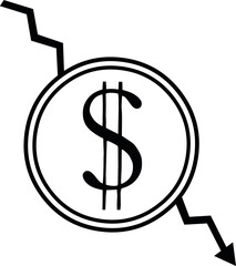 Vector illustration of symbol about economic crisis